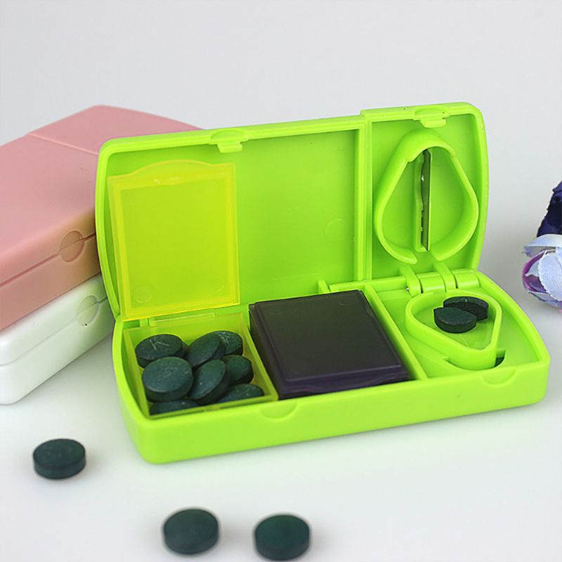 Kutija Za Tablete Za Putne Lijekove S Rezačem Tableta Organizator Za Prvu Pomoć Otporan Na Vlagu Dozator Za Spremnik Za Pohranu