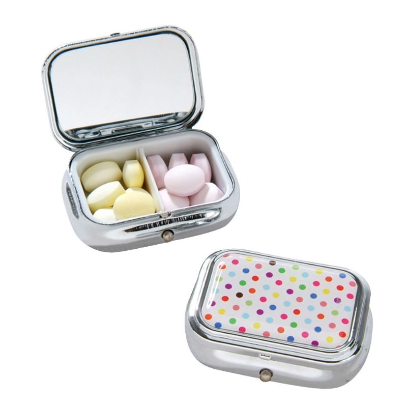 Kutija Za Tablete S Unutarnjim Ogledalom Mala Metalna Za Za Svakodnevnu Upotrebu Ili Na Putovanjima