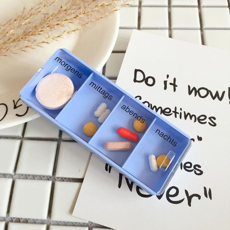 Kutija Za Tablete Velikog Kapaciteta S Prozirnim Poklopcem Vidljiva Za S Četiri Odjeljka Za Dnevne
