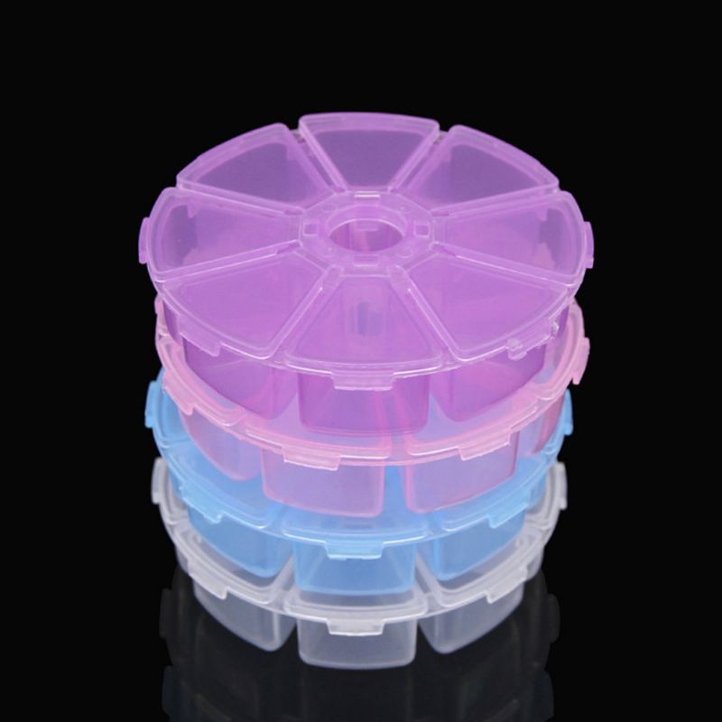 Mini Okrugla Kutija Za Lijekove Za Tablete Prozirna Plastična Višenamjenska S 8 Utora