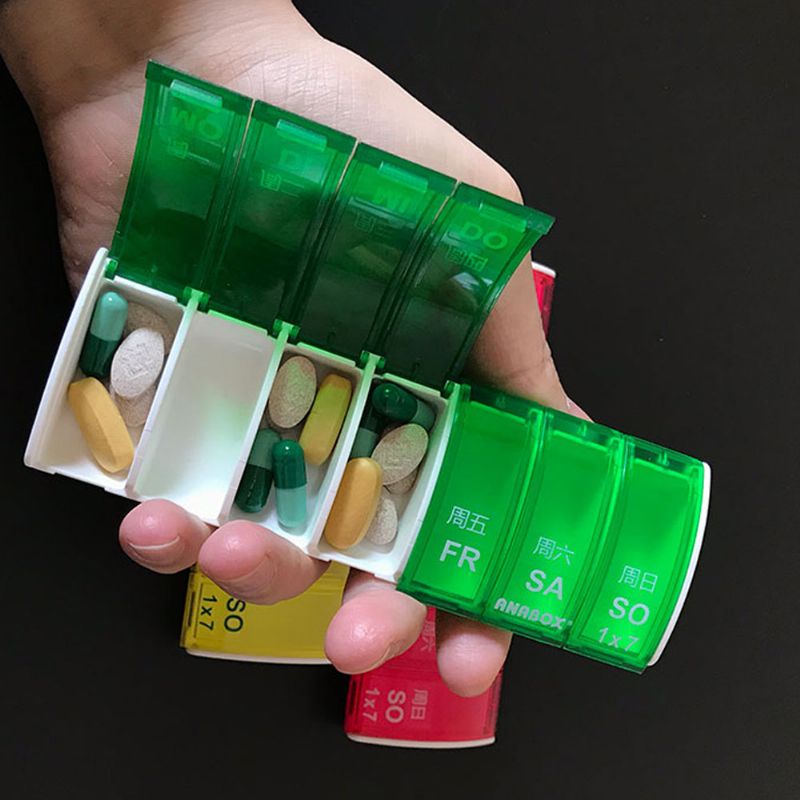 Mini Tjedna Abs Kutija Za Pilule S Njemačkom Oznakom Kanister Sa 7 Ćelija Za Vitaminski Ukrasi Spremnik Za Službena Putovanja