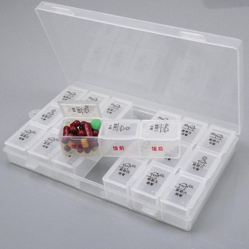 Mjesečna Kutija Za Tablete Velikog Kapaciteta 21 S 28 Odjeljaka Prijenosna Za Za Organiziranje Tableta Za 7 Dana