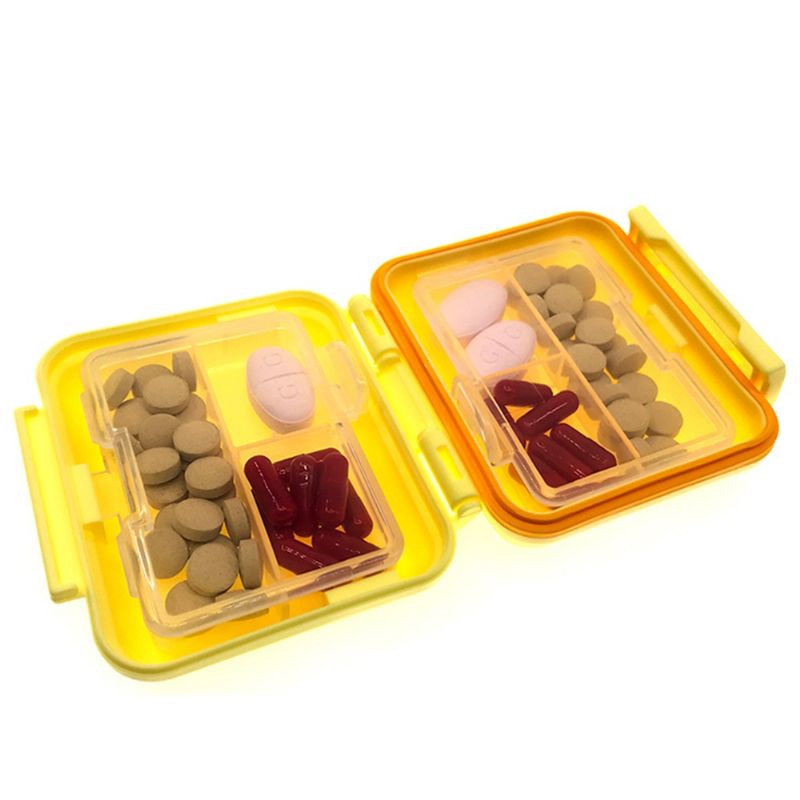 Organizator Za Tablete - Tjedna Kutija Za Sa 6 Odjeljaka Vodootporni Plastični Za Za Svakodnevnu Upotrebu Ili Na Putovanju (žuta)