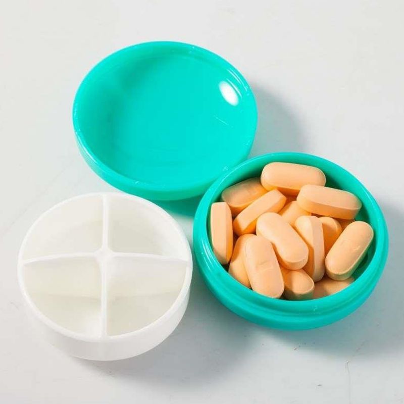 Prijenosna Kutija Za Pohranu Nakita Za Lijekove 4 Utora Organizator Za Modeliranje Šarenih Tableta Medicinska Mini Za Tablete