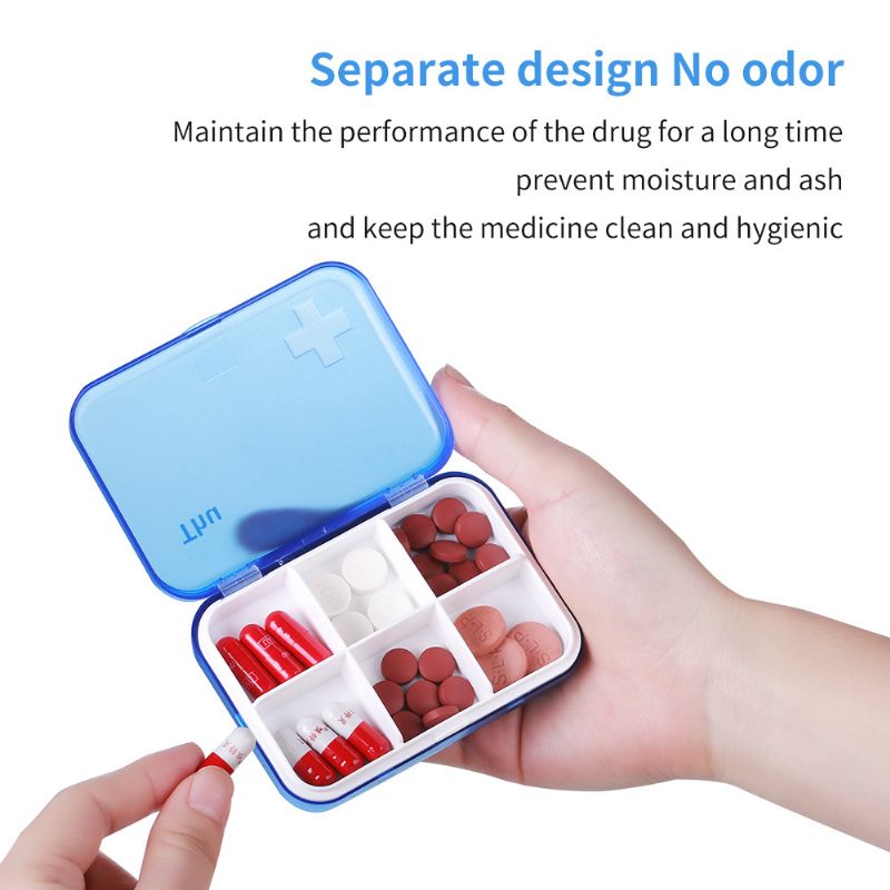 Prijenosna Kutija Za Tablete Za Sedam Dana Plastična Za Za Kućna Putovanja Za Sa Šest Odjeljaka Za U Obliku Ladice
