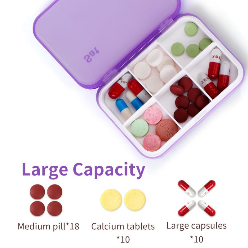 Prijenosna Kutija Za Tablete Za Sedam Dana Plastična Za Za Kućna Putovanja Za Sa Šest Odjeljaka Za U Obliku Ladice