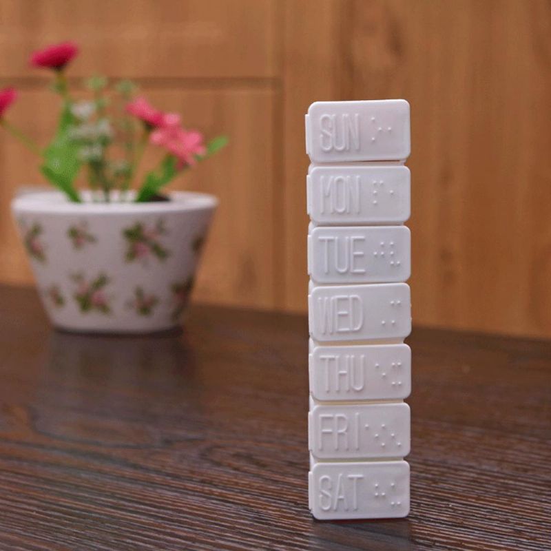Prijenosna Preklopna Kutija Za Tablete Sa 7 Odjeljaka Tjedni Spremnik Za Organiziranje Lijekova Za S Intimnim Dizajnom Na Brajevom Pismu