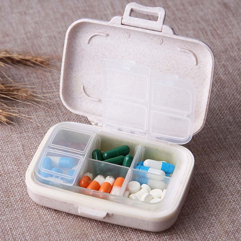Prijenosna Zdravstvena Kutija Za Pilule Uložak Od Pšeničnih Vlakana+ Pp Materijala Mini Zatvorena Za Organizator Spremnik Za Lijekove