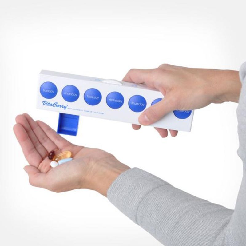 Prijenosni Tjedni Dozator Kutije Za Tablete Sa Sigurnosnim Zaključavanjem Na Tipku 7-dnevni Spremnik Za Lijekove Za Putovanja