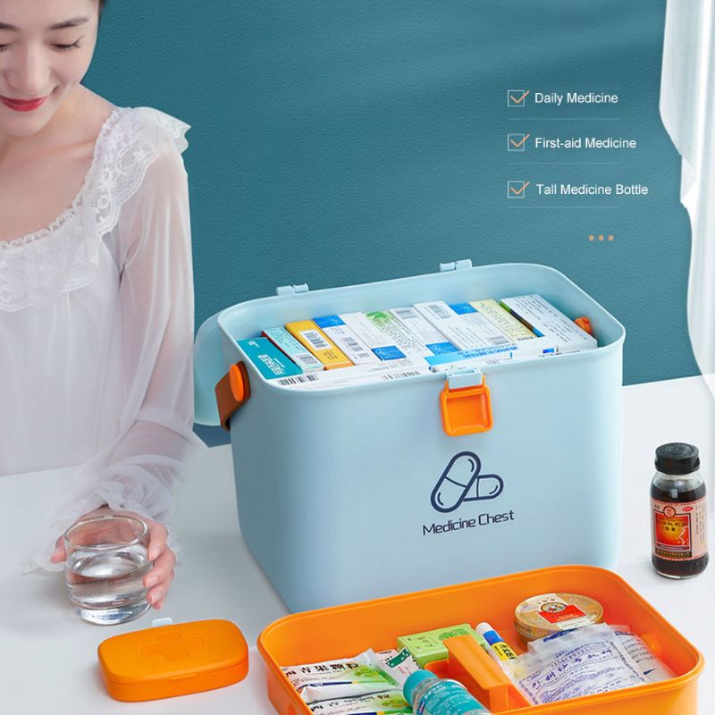 Prijenosni Višeslojni Kućni Ormarić Za Lijekove Velikog Kapaciteta Kutija Za Odlaganje Tableta Za Prvu Pomoć S Kožnom Ručkom