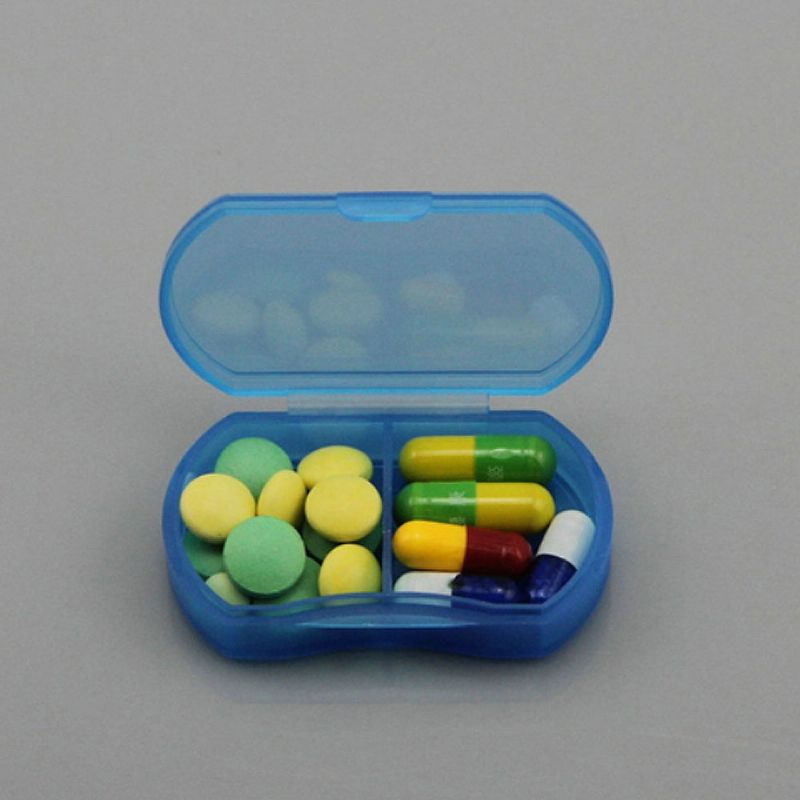 Prozirna Jednostavna Zapečaćena Kutija Za Pilule S 2 Ćelije Za Putovanja Prijenosna Za Za Svakodnevnu Upotrebu.