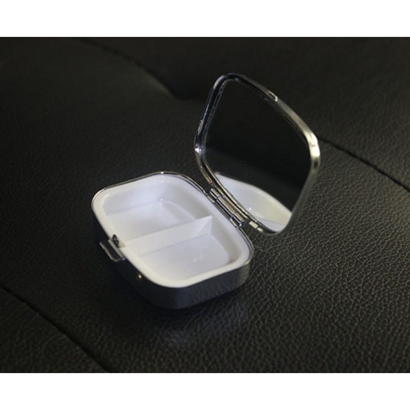 Putna Prijenosna Kutija Za Tablete Od Nehrđajućeg Čelika S Ogledalom I 2 Plastične Rešetke Za Svakodnevnu Upotrebu