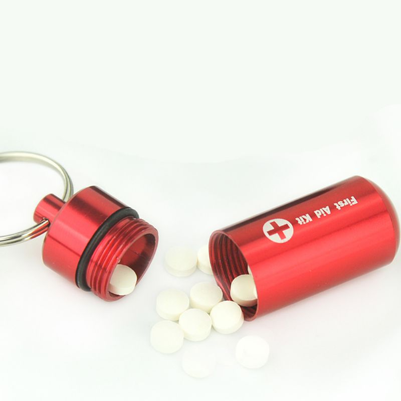 Vodootporna Aluminijska Bočica Za Pilule Match Seal Kutija Za Pohranu Kapsula Za Kampiranje Brtva Privjesak Za Ključeve Držač Boce Preživljavanje Edc Alat Za Hitne Slučajeve