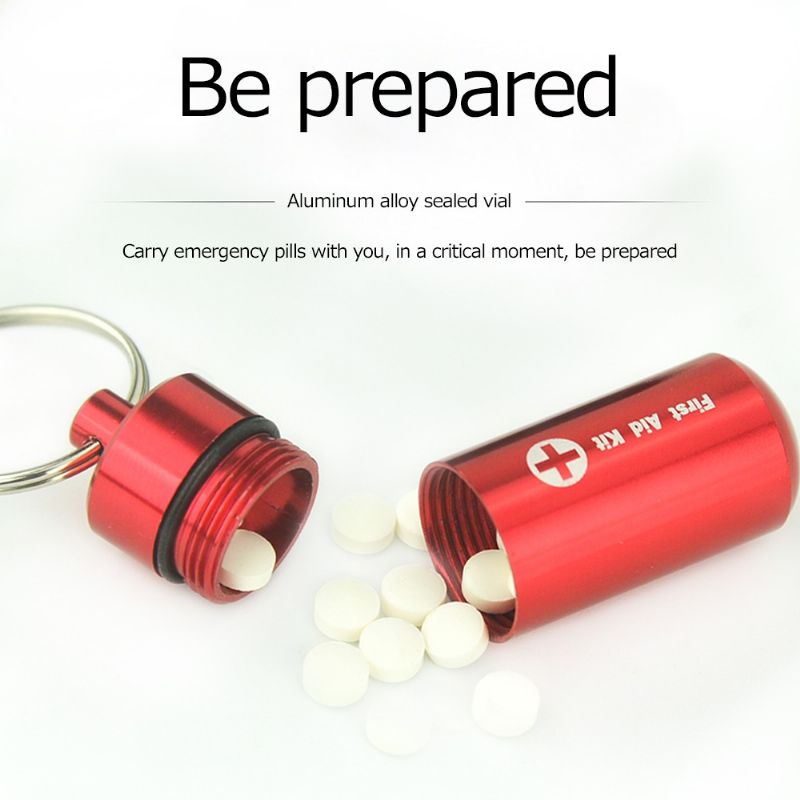 Vodootporna Bočica Za Tablete S Privjeskom Za Ključeve Aluminijski Spremnik Za Držanje Tableta Za Aspirin Id Oznake