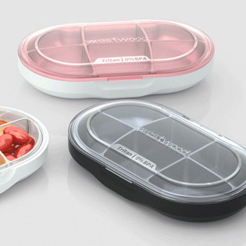 Westwood Premium Putna Kutija Za Organiziranje Tableta Otporna Na Prašinu 6 Odjeljaka Prijenosna Tjedna Za Tablete Za Lijekove Vitamine