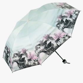 Ženski Vanjski Suncobran S Trostrukim Presavijanjem Višenamjenski Kišobran S Lakiranom Ručkom Za Pečenje