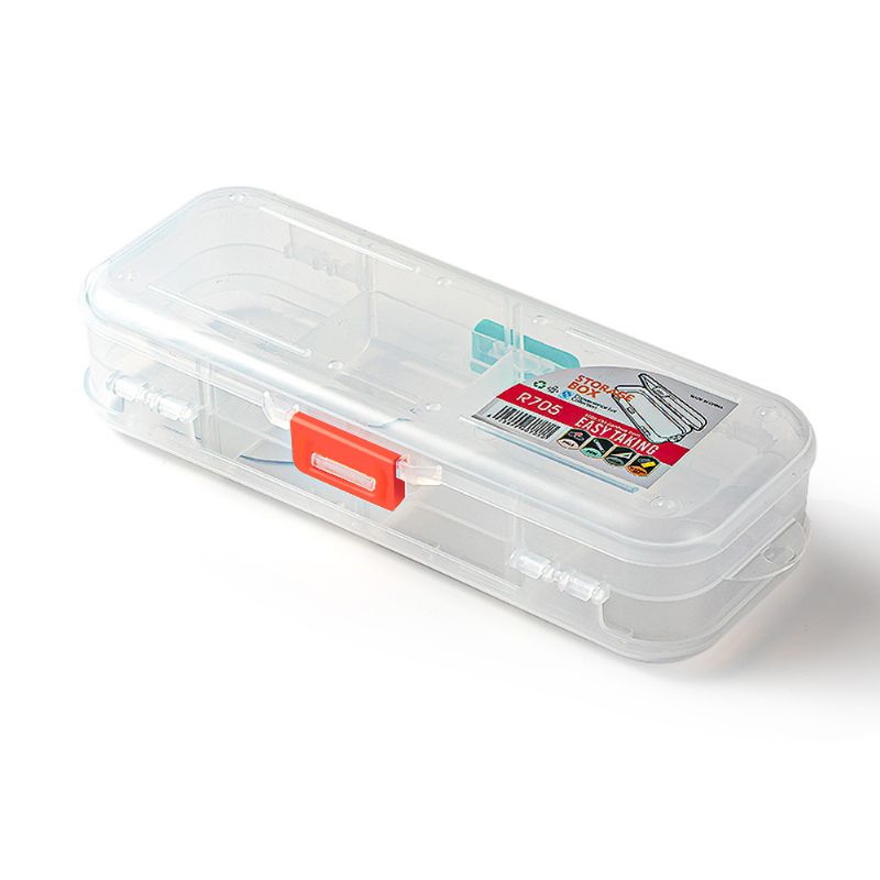 Plastična Prozirna Kutija Za Olovke Velikog Kapaciteta Za Za Pohranu Dvoslojni Dječji Pribor Za Studente