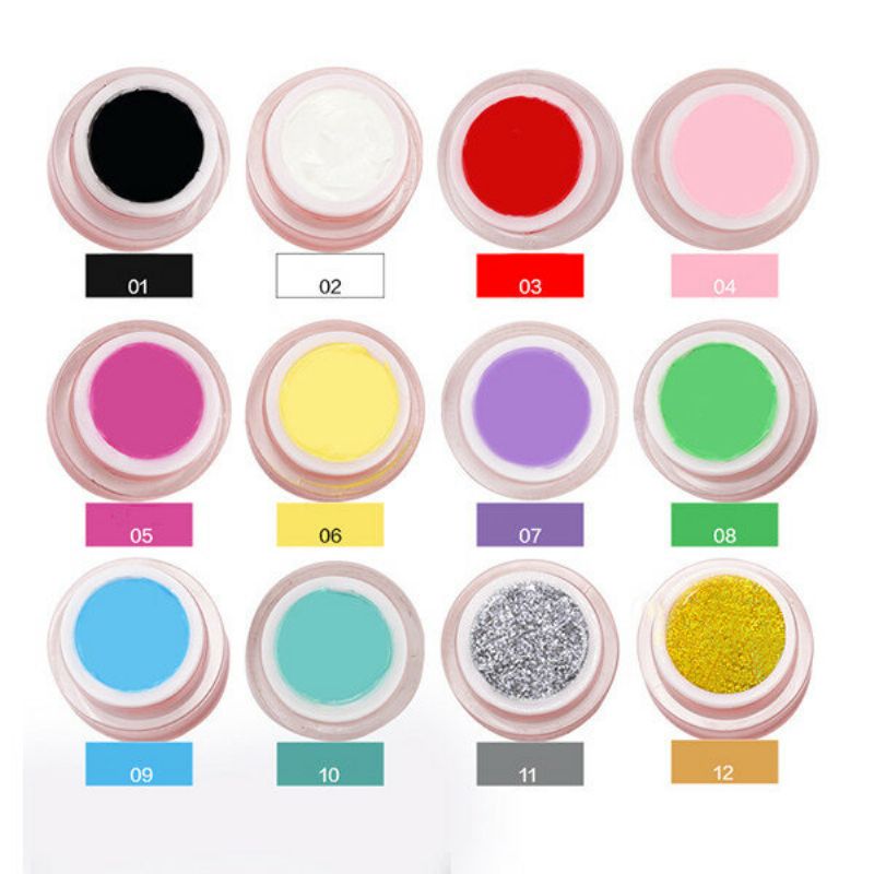 12 Boja 3d Izrezbareni Uv Gel Lak Za Izgradnju Noktiju Diy Slikanje Kreativna Manikura