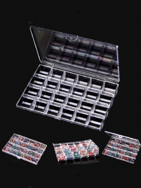 24 Rešetke Prozirna Akrilna Prazna Kutija Za Pohranu Perle Od Vještačkih Dijamanata Ukrasna Vitrina Za Ukrašavanje Noktiju