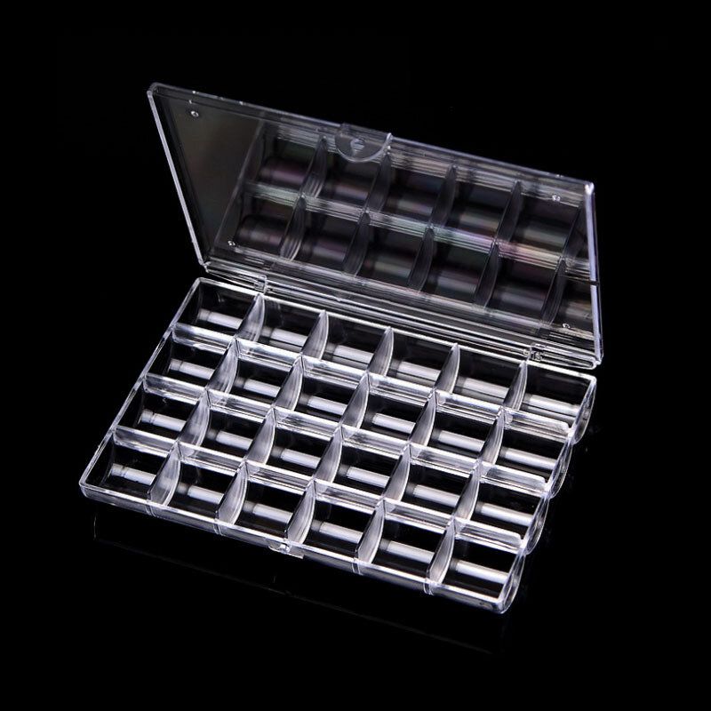 24 Rešetke Prozirna Akrilna Prazna Kutija Za Pohranu Perle Od Vještačkih Dijamanata Ukrasna Vitrina Za Ukrašavanje Noktiju