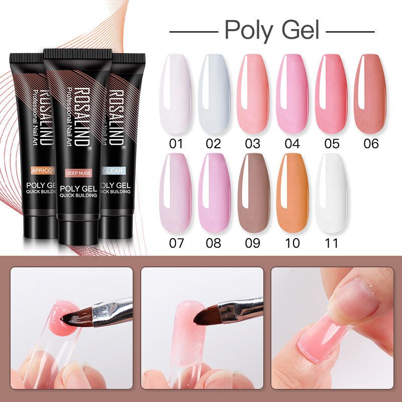 5pcs Poly Nail Gel Kit Profesionalni Art Design Decorations Set Za Proširenje Lakova Za Nokte