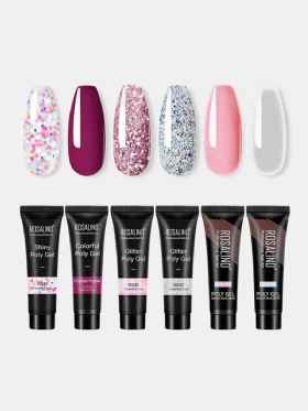 6 Kom Sjajnih Poli Svjetlucavih Gelova Za Nadogradnju Manikura Nails Art Design Set Polutrajnih Uv Gel Lakova Za Nokte