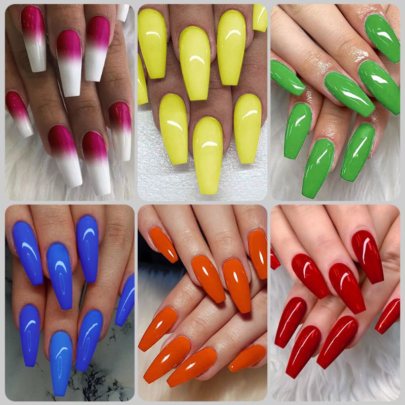 6pcs Set Gel Lakova Za Nokte Jednobojni Komplet Za Za Manikuru Vernis Semi Permanent 7ml Za Geliranje Na Vrhu I Podlozi Sve Za