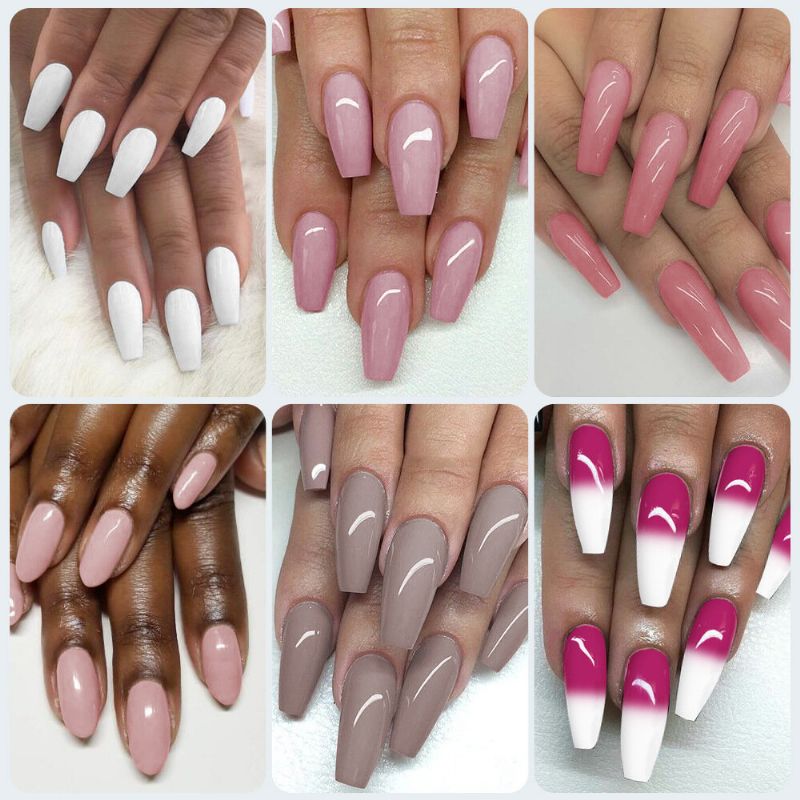 6pcs Set Gel Lakova Za Nokte Jednobojni Komplet Za Za Manikuru Vernis Semi Permanent 7ml Za Geliranje Na Vrhu I Podlozi Sve Za