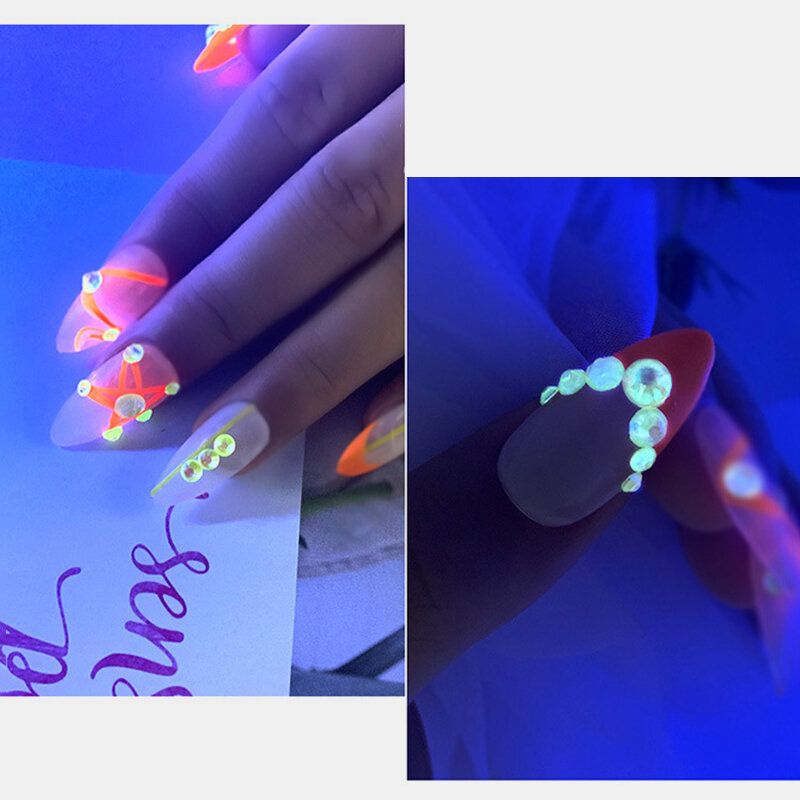 8 Boja Svjetlećih Kristala Mješovitih Veličina Nail Art Ukrasi Od Kamenčića 3d Manikura Svjetlucavi Dijamantni Nakit