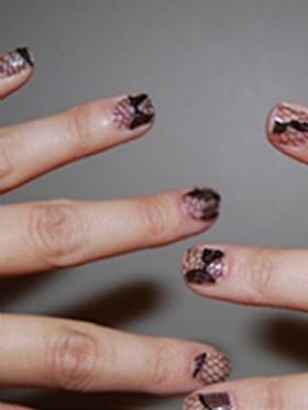 Crni Čipkasti Uzorak Nail Art Transfer Folija Cvjetni Seksi Nokti Naljepnica Diy Star Paper Tips