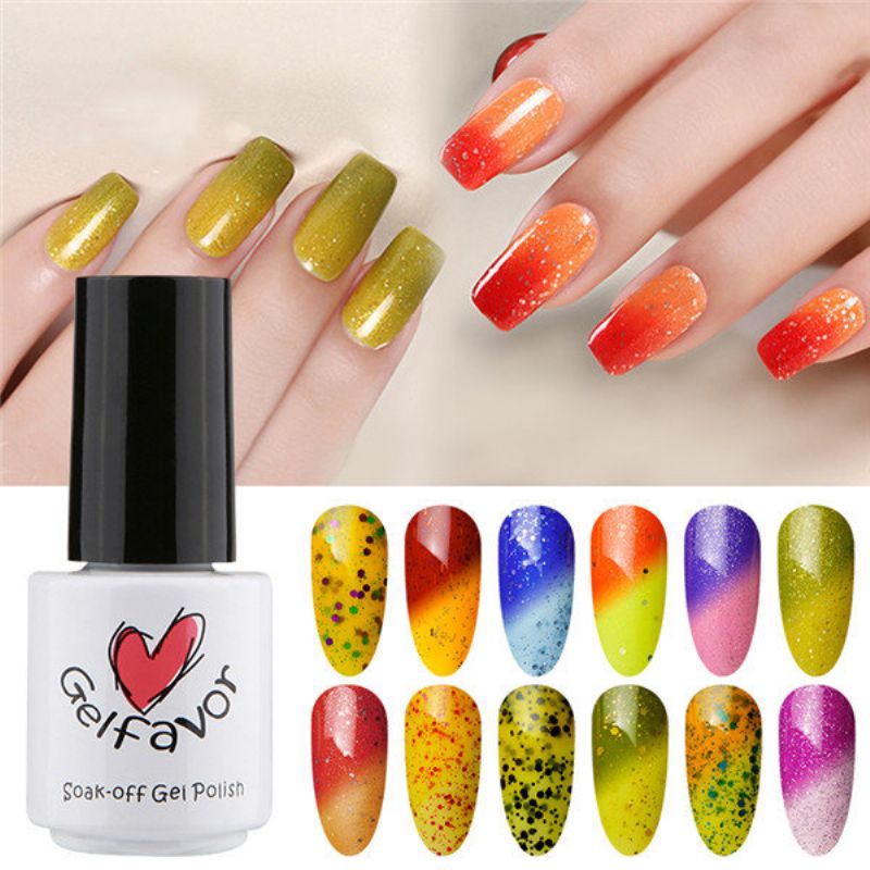 Gelfavor Shiny Temperature Change Uv Gel Polish Led Soak-off Lacquer Varnish Nail Art 7 Ml