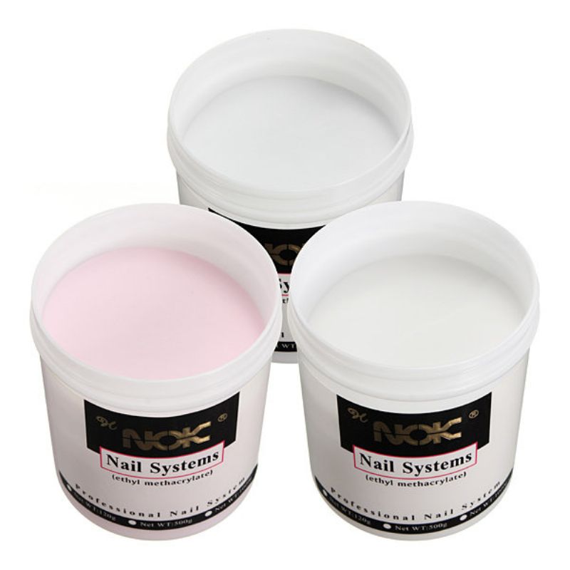 Jumbo Veličina Nail Art Crystal Acrylic Powder Carve Pink Clear White