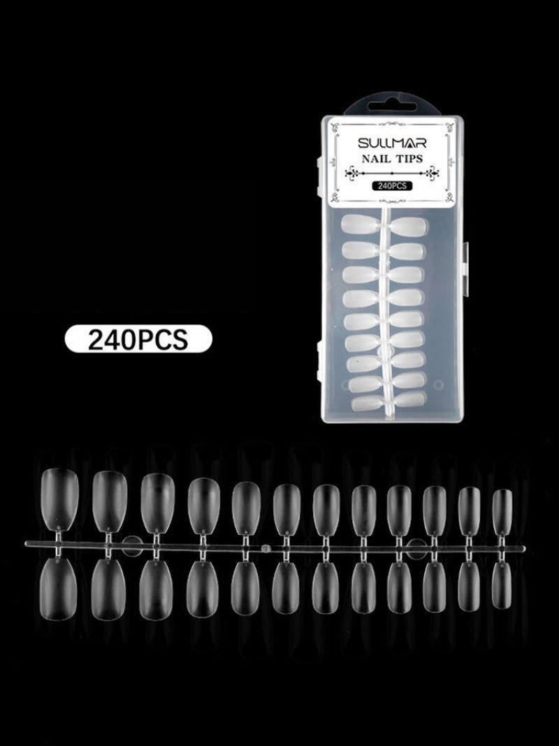 Prozirne Naljepnice Za Nokte Od 240 Komada Tanki Dio Mekani Bez Tragova Vodenih Kapljica Dugi Bademasti Vrh Trapezoidna Ploča Za