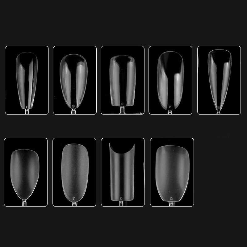 Prozirne Naljepnice Za Nokte Od 240 Komada Tanki Dio Mekani Bez Tragova Vodenih Kapljica Dugi Bademasti Vrh Trapezoidna Ploča Za