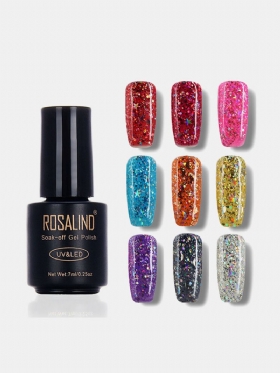 Rosalind 12 Boja Uv Gel Lak Sa Svjetlucavim Šljokicama Soak Off Uv Led Lampa Nail Art Dugotrajna 7 Ml