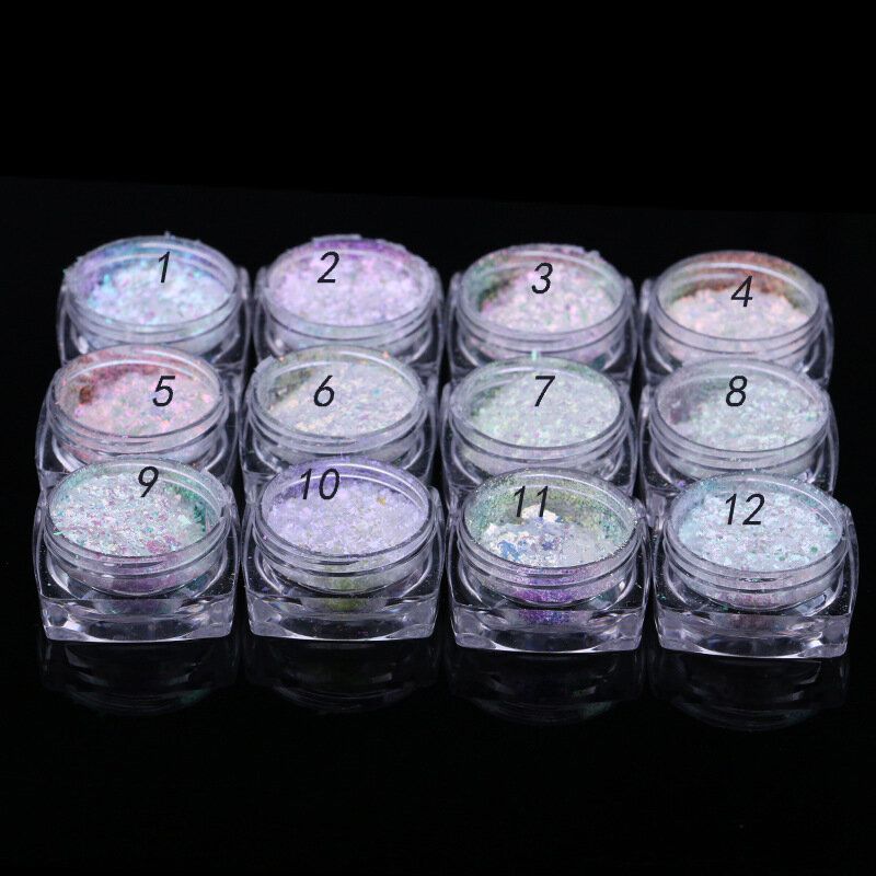 Transparent Chameleon Nail Powder Flakes Multichrome Bling Shimmer Art Glitter