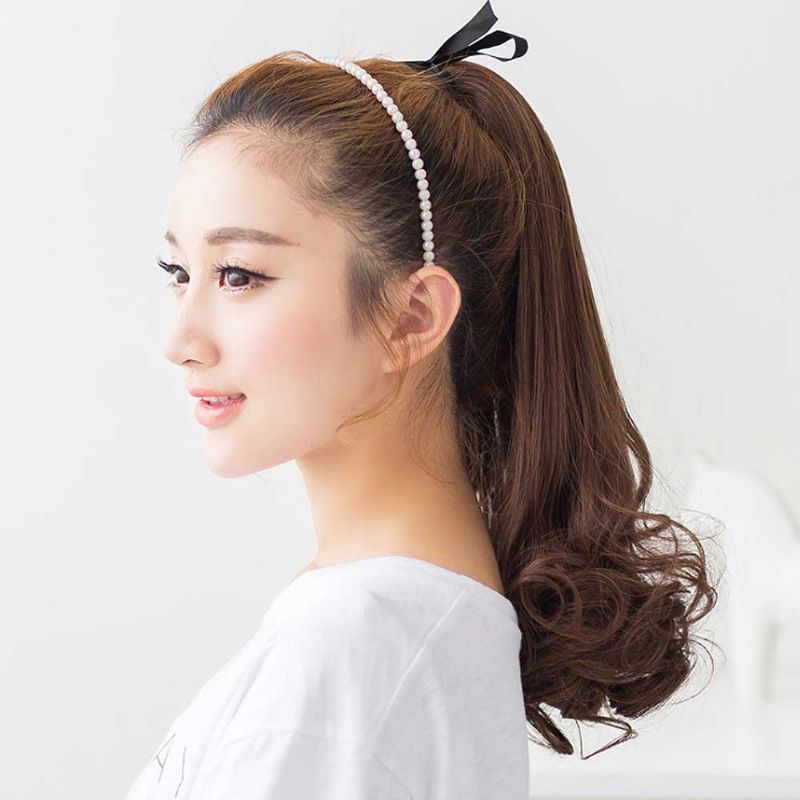 Zavoj Tipa Korejskog Stila Toupee Rinka Konjski Rep Zakrivljena Kosa Za Dame Elegantna Stilska Perika Otporna Na Visoke Temperature