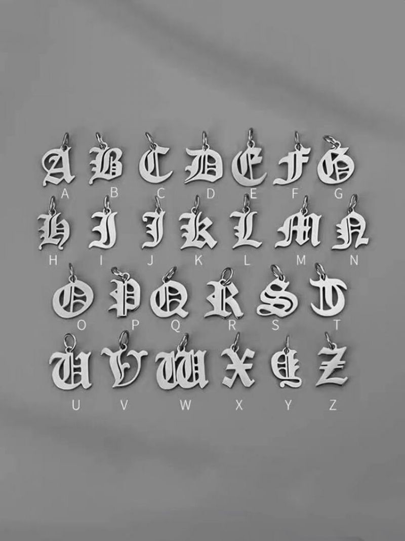 2 Komada Trendi Modne Hip-hop Višeslojne Velike Abecede U Obliku Slova Titana Ogrlica Od Nehrđajućeg Čelika