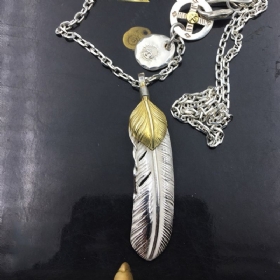 Goro Yishi Art Erosion Feather Ogrlica Sterling Silver Claw Privjesak Taijiao Lanac Izuzetan Modni Model Za Nakit