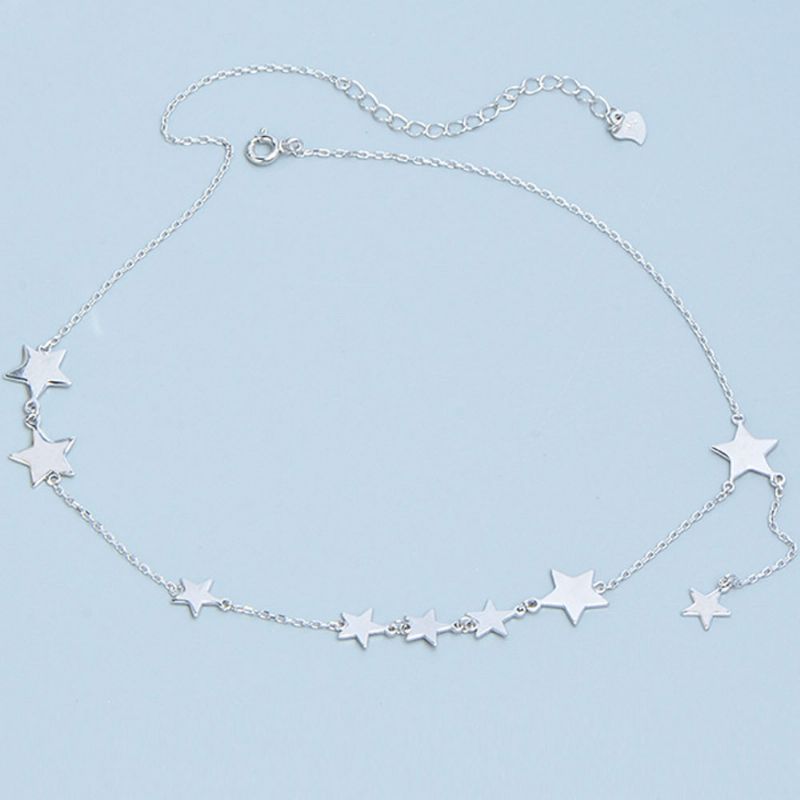 Lucky Star Choker Ogrlica Izvorni Ukrasi Od Sterlinga Sa Zvijezdom Od Sterling Srebra S925 Za Žene Djevojke