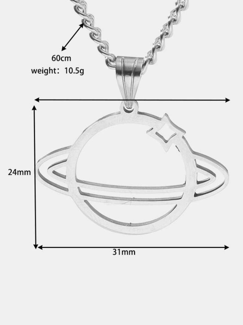 Moderna Hip Hop Šuplja Ogrlica S Privjeskom U Obliku Planeta Od Titanijskog Čelika