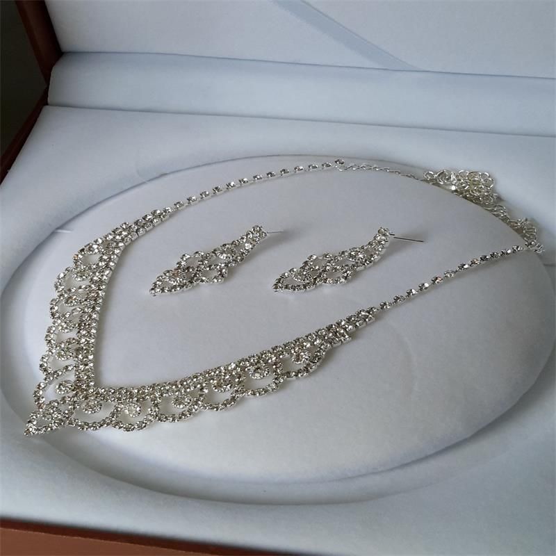 Modna Čipka Intarzirana Dijamantna Ogrlica Set Naušnica 602 Ženski Dodaci Vjenčani Ukrasi