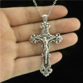 Ogrlica S 3d Kršćanskim Križem Isusa Krista 925 Sterling Silver S Katoličkim Raspelom