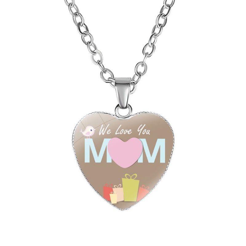 Ogrlica Sa Staklenim Privjeskom Za Majku Podesiva Privjesak U Obliku Srca Za Majčin Dan Božić Rođendan