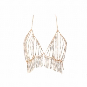 Ogrlica Za Žene Modni Pretjerani Stil Za Plažu Rese Dijamantni Višeslojni Lanac Za Tijelo I Prsa