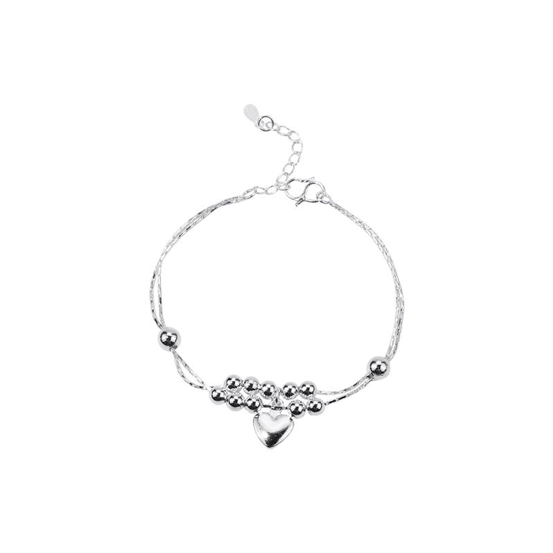 Peach Blossom Love Mini Heart Anklet Srebrna Narukvica Nakit Za Djevojke