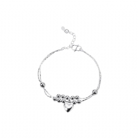 Peach Blossom Love Mini Heart Anklet Srebrna Narukvica Nakit Za Djevojke