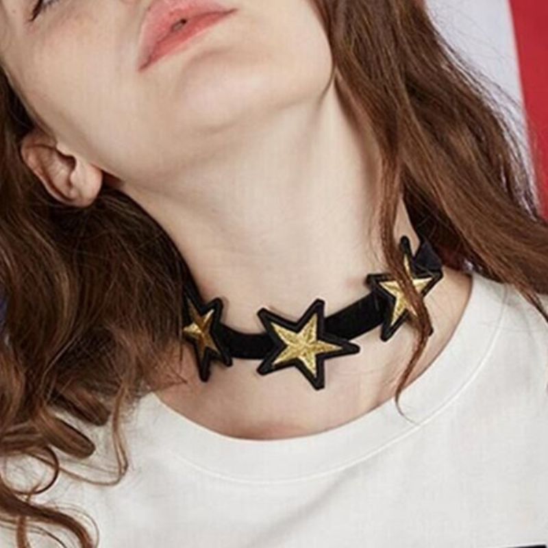 Punk Choker Ogrlica S Flanelskim Ovratnikom