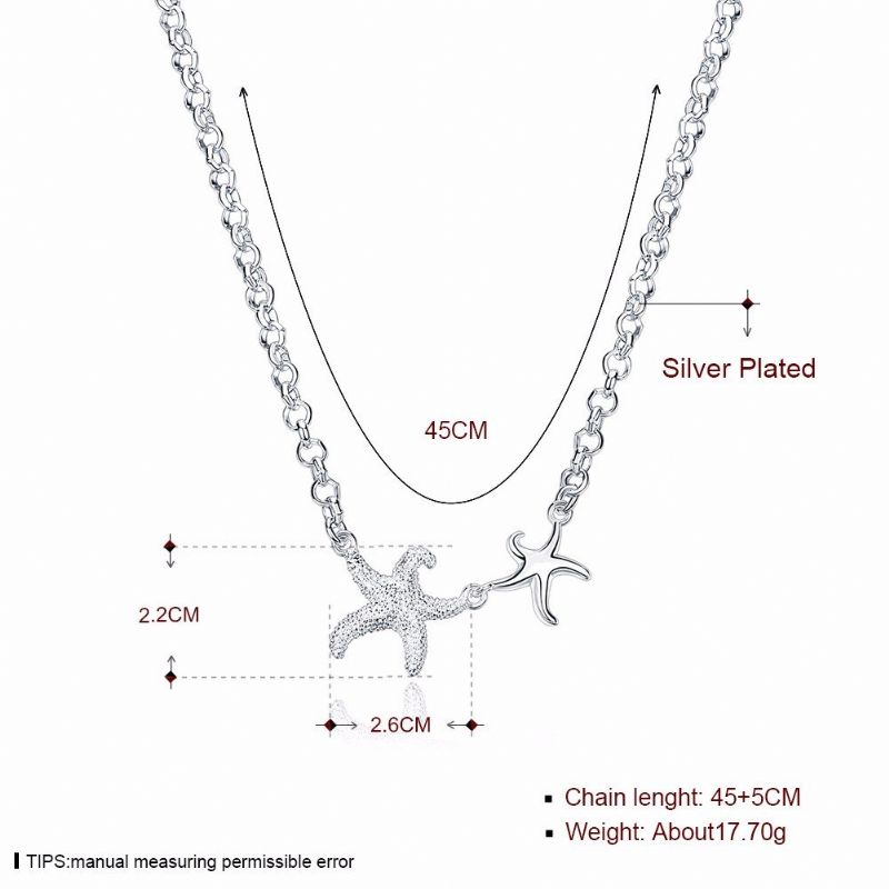 Yueyin® Posrebrena Ogrlica S Morskom Zvijezdom Jednostavan Slatki Dar Za Žene