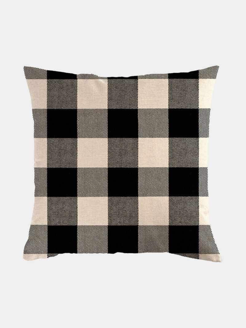 1 Kom. Seoska Kuća Buffalo Plaid Klasični Karirani Uzorak Lanena Jastučnica Kućna Sofa Art Decor Bacita